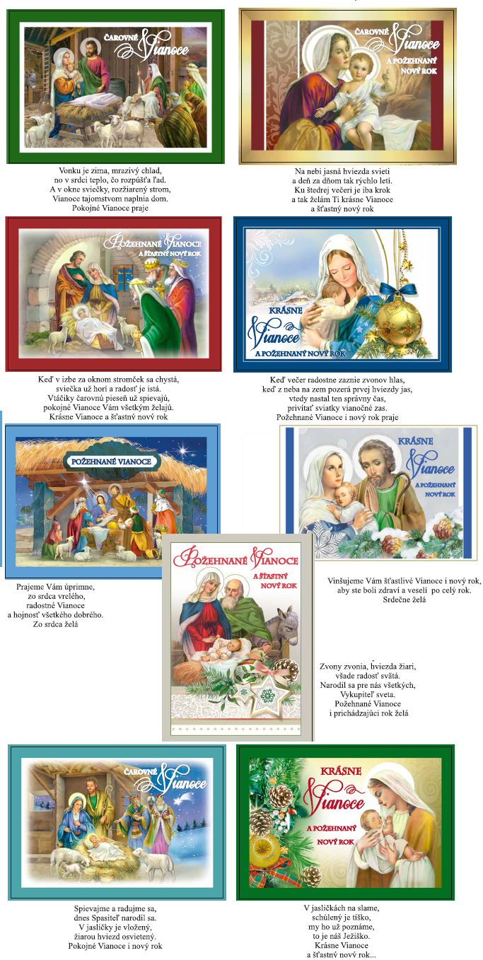 Vianočná pohľadnica zlatená, náboženská séria č. 2