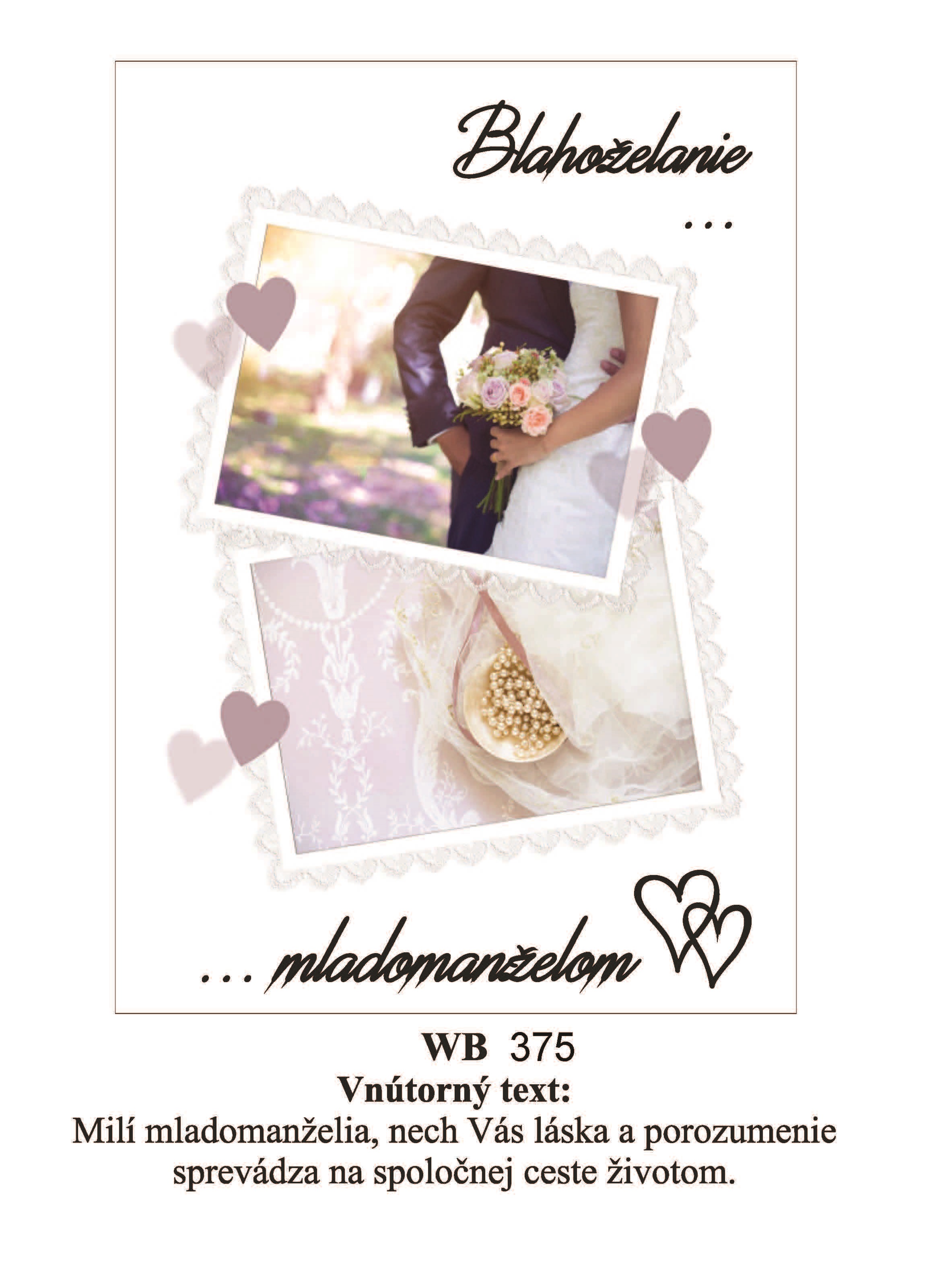 Blahoprajná karta WB 375 - K svadbe
