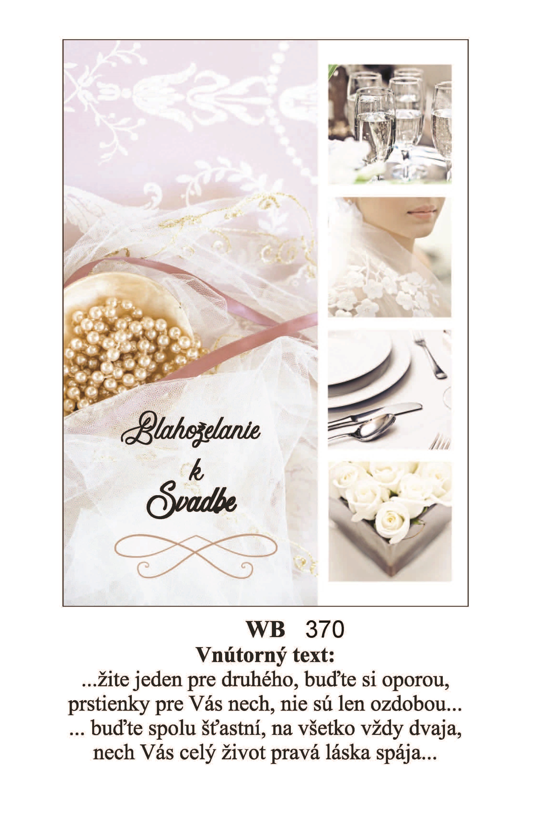 Blahoprajná karta WB 370 - Blahoželanie k svadbe