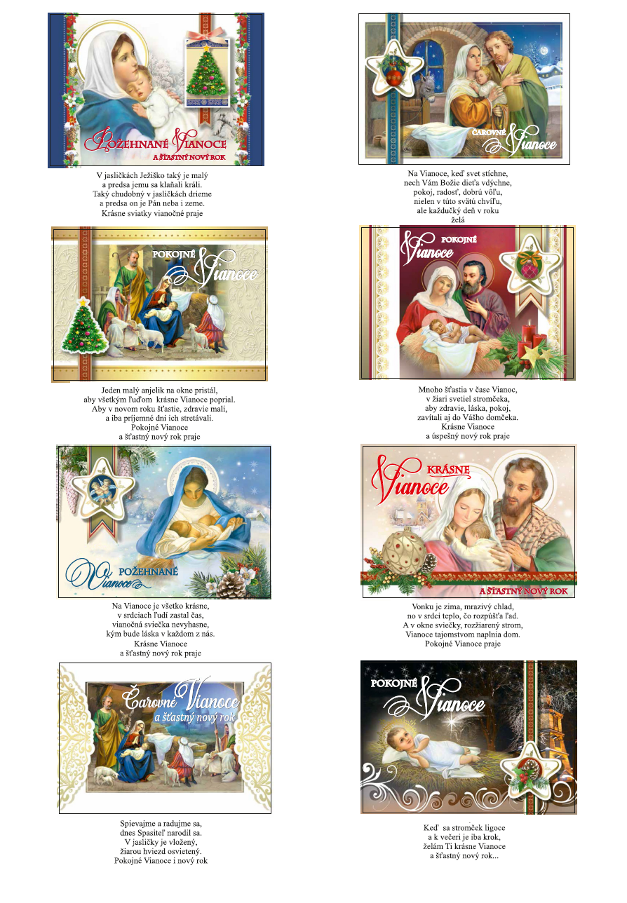 Vianočná pohľadnica brokátová, náboženská séria č. 10