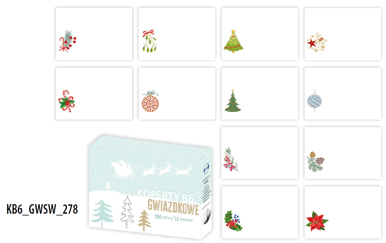Obálky s vianočnou potlačou KB6 278