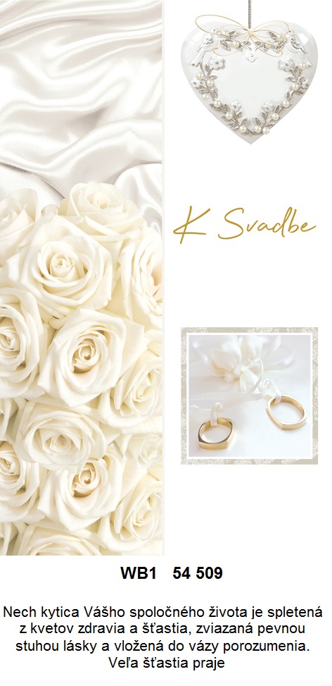 Blahoprajná karta WB1 54 509 - Svadobná