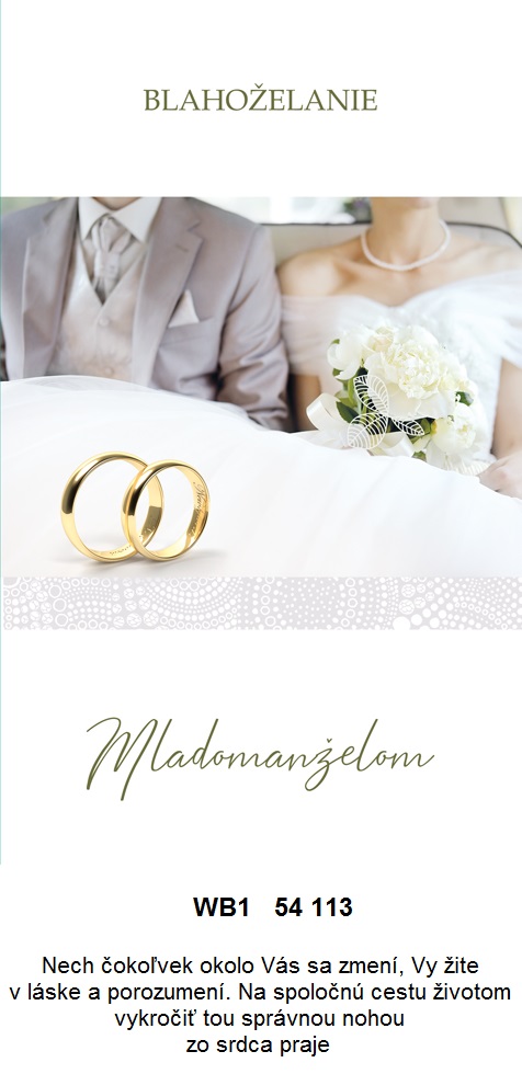 Blahoprajná karta WB1 54 513 - Svadobná