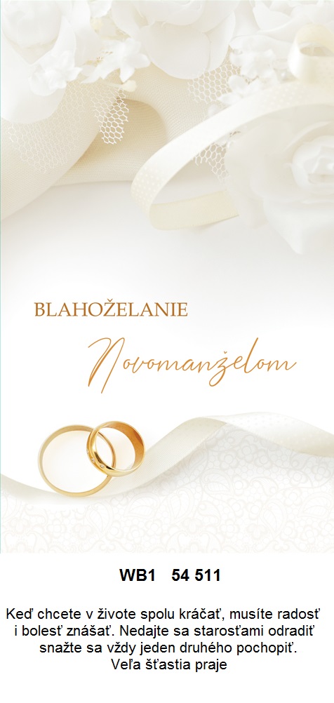 Blahoprajná karta WB1 54 511 - Svadobná