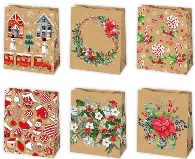 Darčeková taška vianočná T4 EKO vzor 71